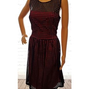 Banana Republic Fit & Flare Navy & Red Dress